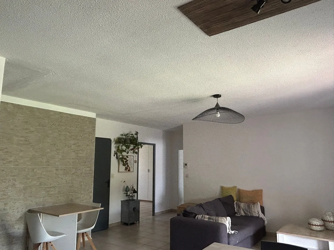 Salon lumineux avec coin repas